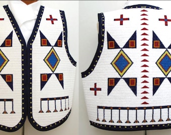 Handmade Old American Style Unisex Beaded Vest Powwow Regalia Vest