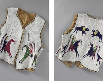 Handmade Native American Sioux Style Fully Beaded Powwow Regalia Vest