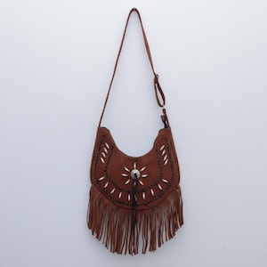 Indiansk Powwow Regalia Mocka Läderväska Pärlpärlad Väska