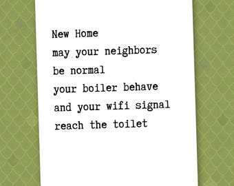 New Home May Your Neighbors Be Normal // new home card // funny new home card // sarcastic housewarming card