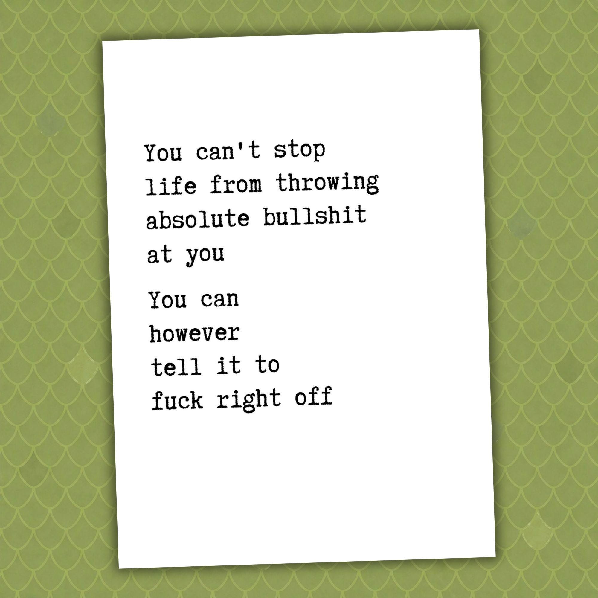 You Can't Bullshit - Etsy