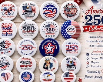 250th anniversary of America Buttons set of 4