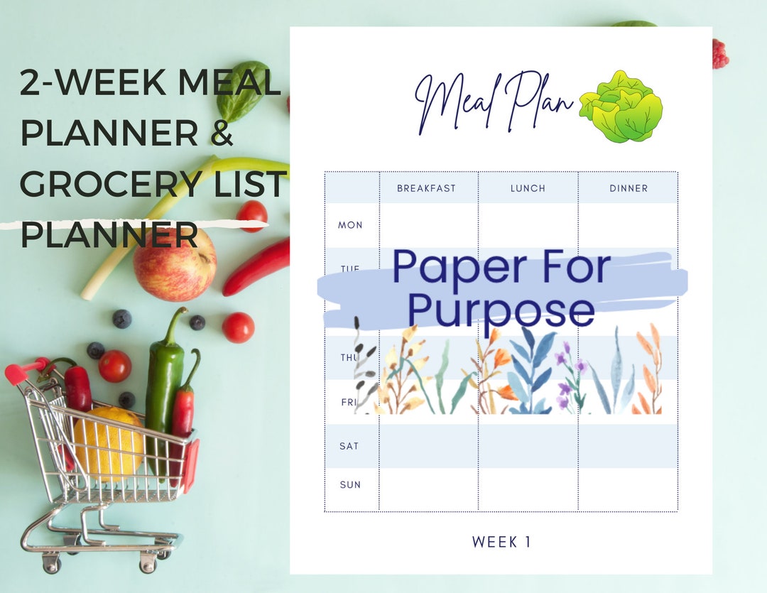 Meal Planner and Grocery List for 2-weeks / Meal Plan Help / Meal