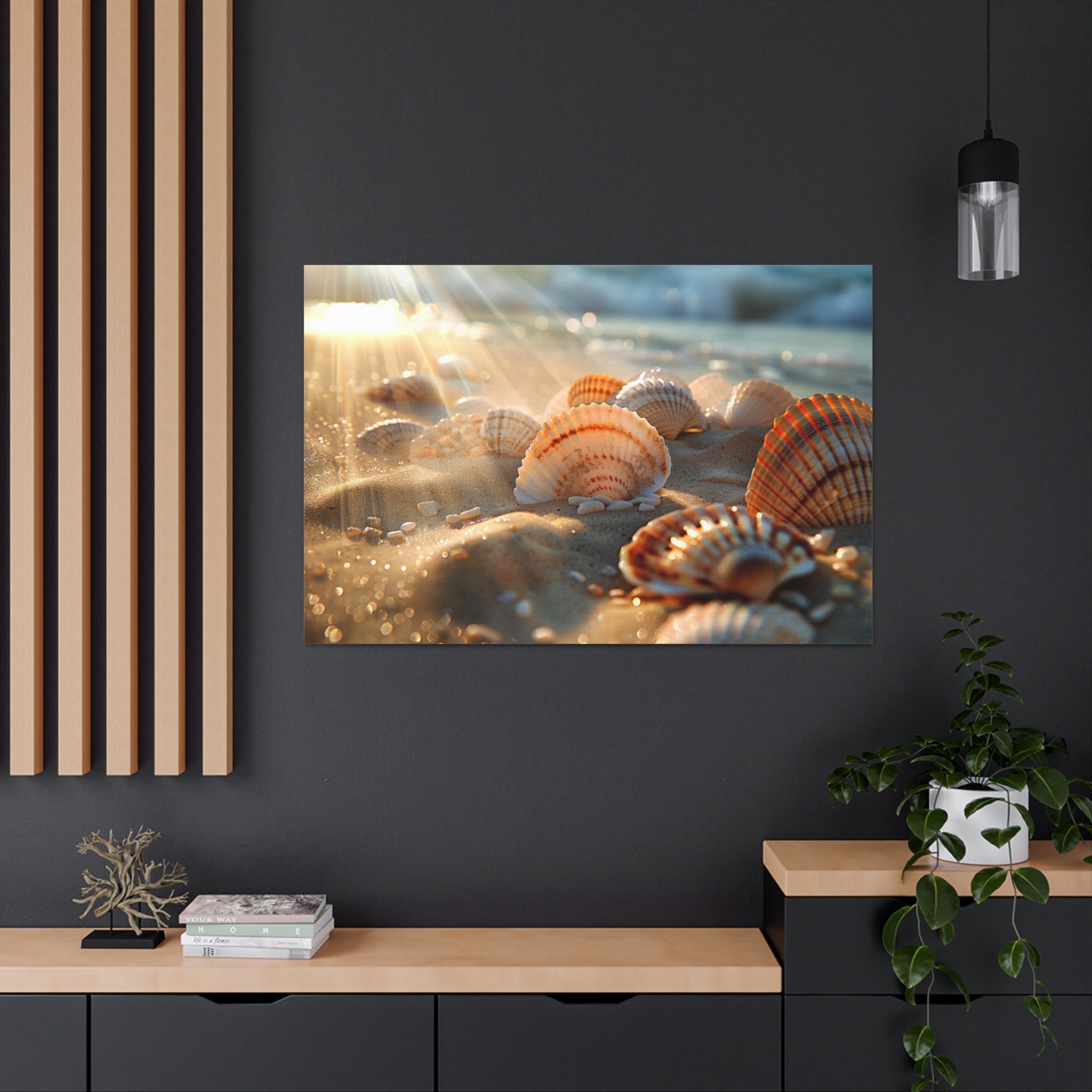 Seashell Wall Art Nautical Artwork Ocean View Beach Living Decor House ...