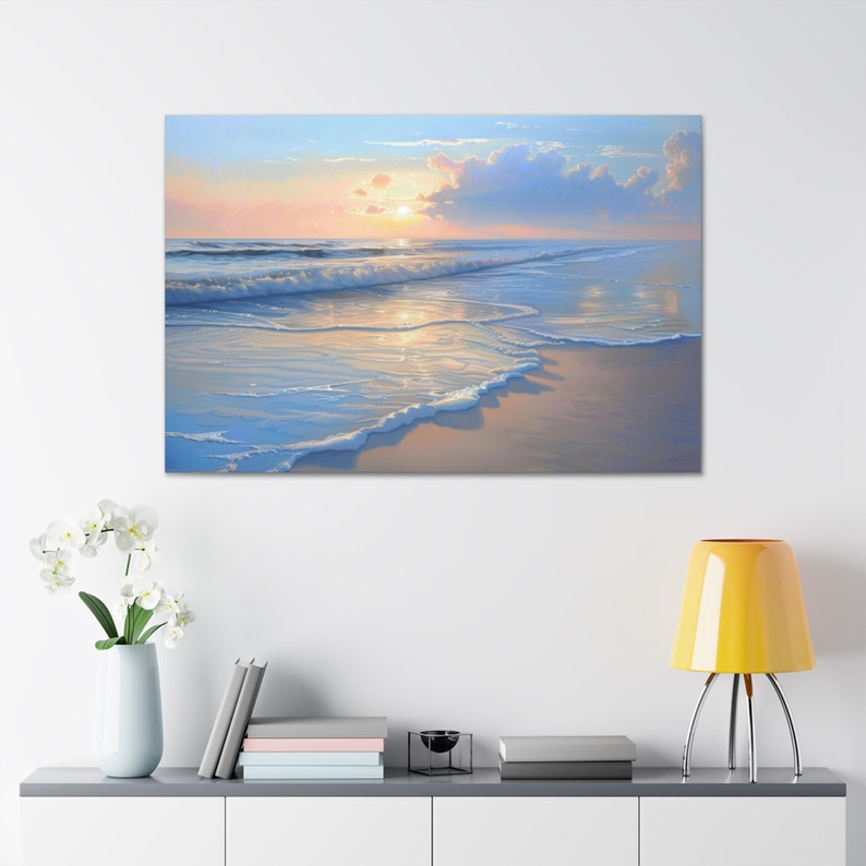 Sunrise Beach Wall Art Ocean Paradise Tropical Sunrise Canvas Coastal ...