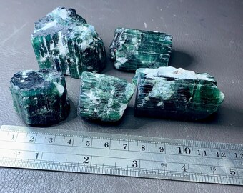 indicolite blue cap tourmaline terminated 5 big crystals lot, Blue tourmaline, birthday gift, anniversary gift, present, wholesale crystals