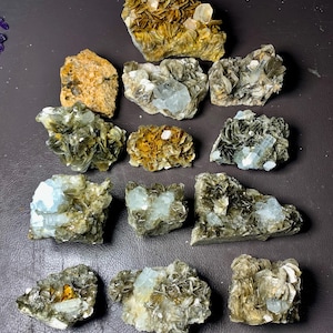 Blauer Aquamarin-Cluster kombinieren Muskovit 13 Muster, natürliche Aquamarin, Jubiläumsgeschenk, Geburtstagsgeschenke, Edelsteine, Liebe, Großhandel Edelsteine