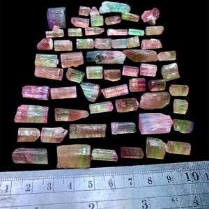 Bi-Color Tourmaline terminated Crystals 80 grams : watermelon tourmaline crystals Afghanistan Origin