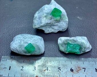 Emerald specimens lot,Emerald on matrix,Anniversary gift,birthday present,gift for mom,gift for dad,gift for her,gift for him,February stone