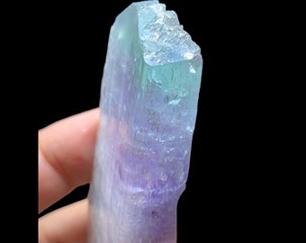 Bi-Color Kunzite Crystal: Terminated Pink Gemstone, Afghanistan Origin