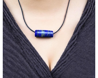 Wisiorki kolumnowe z lapis lazuli: afgańskie rzeźby z lapis lazuli, biżuteria DIY (10 szt.)