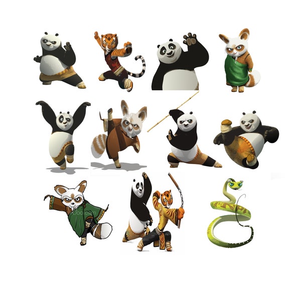 Bundle de Kung Fu Panda / Kung Fu Panda Clip Art / Anniversaire de Kung Fu Panda / Téléchargement immédiat / Svg, Png