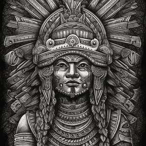20 Aztec Warriors and Beautiful Aztec Women Coloring Book Adult ...