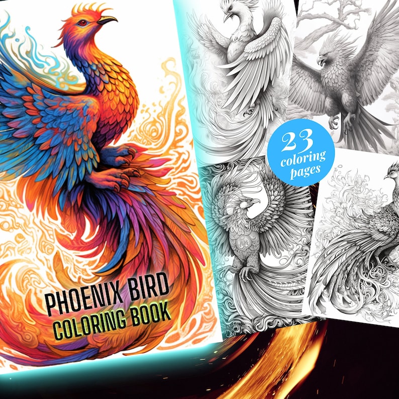 Phoenix - Printable Adult Coloring Page, Phoenix Bird Coloring Pages ...
