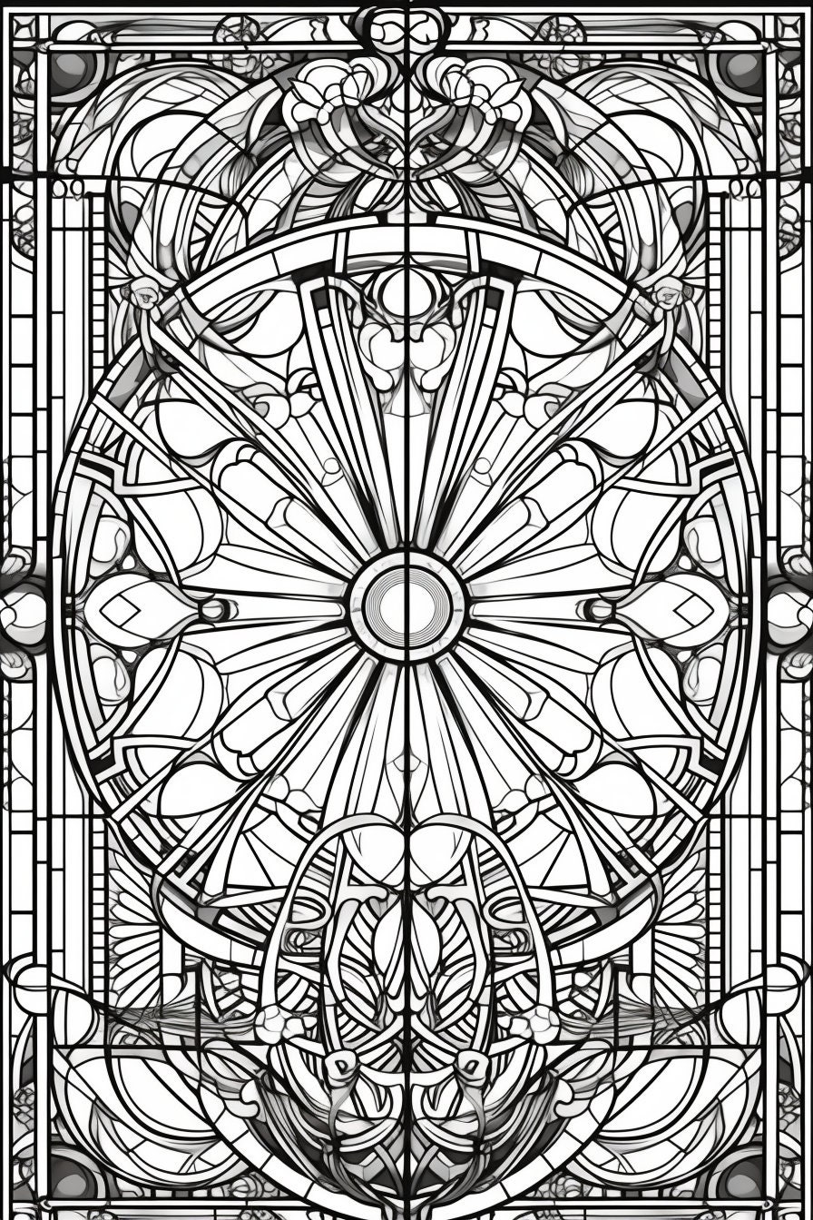 Stained Glass Coloring Page, Adults + Kids- Instant Download ...