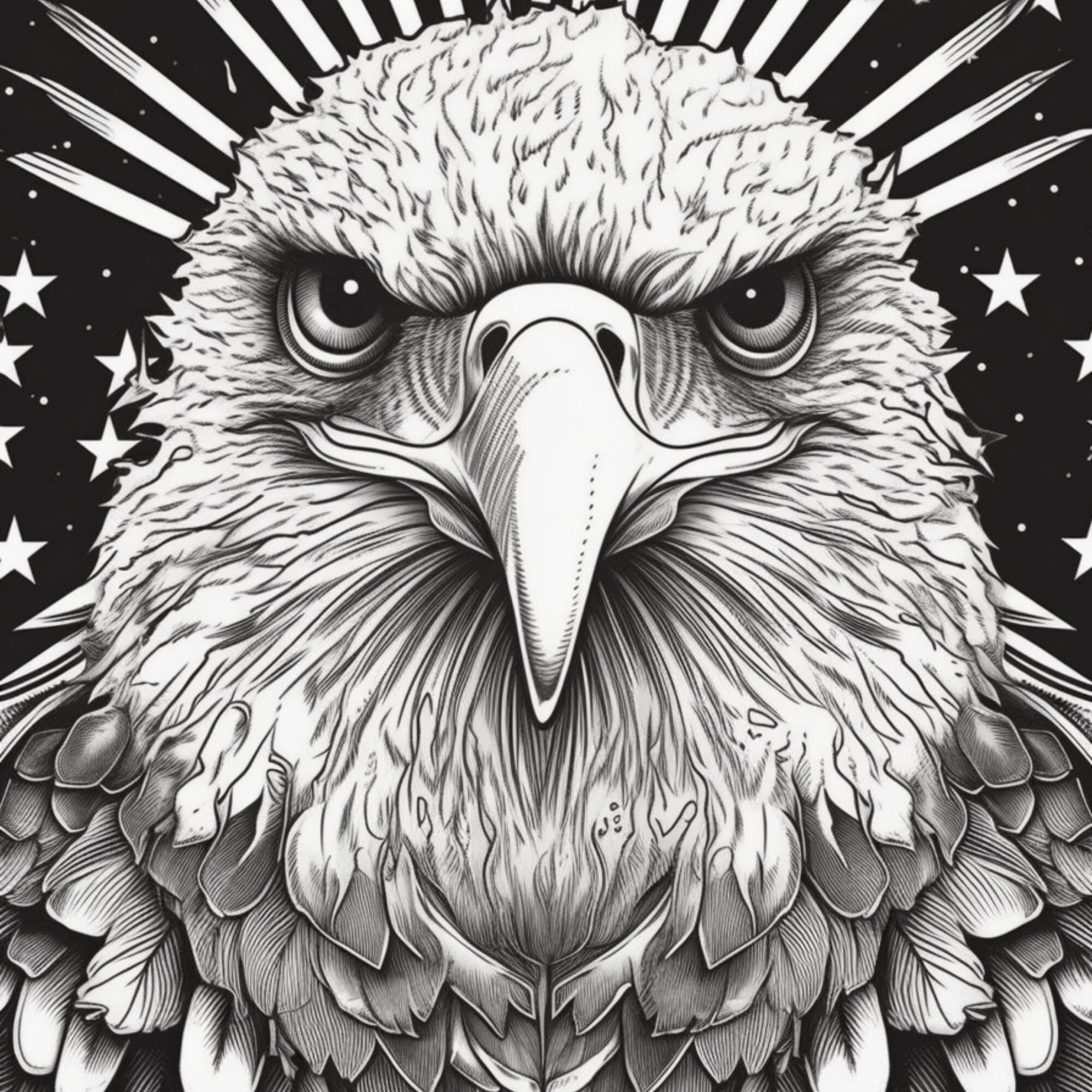 American Eagles 4th of July Coloring Page, 4th of July Printables, 4th ...