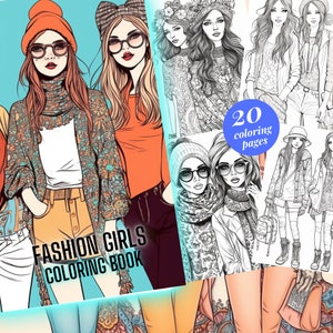 Mode Malbuch, Mode Mädchen Malbuch, Mode Frauen Modern Style Malbuch PNG, Schöne Mädchen PDF