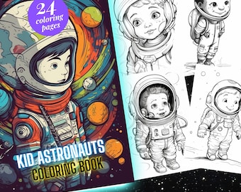 Kid Astronaut, Outer Space, Planets Coloring Sheets for kids - Printable Coloring Pages 24 | Astronauts coloring book Designs