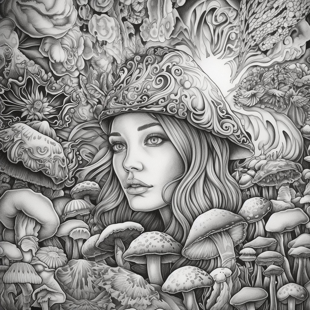 Stoner Coloring Book (25 Pages) Psychedelic Coloring Page, Adults ...