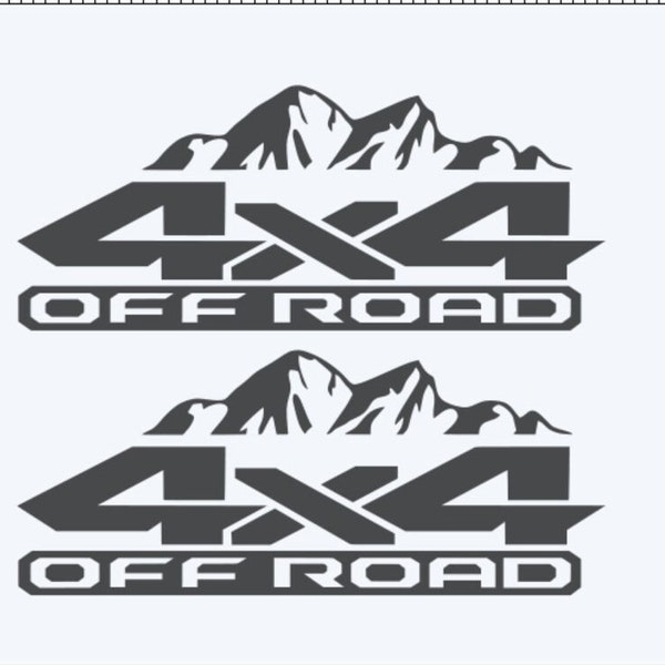 2 neue 4x4 Off Road Mountain Decals Aufkleber Grafiken für Dodge Ram Dakota Silverado Tacoma Tundra Sierra F-150 Ranger Maverick Truck Bedside