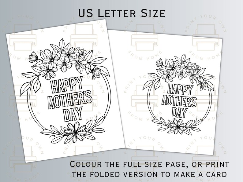 Printable Mothers Day Colouring Cards, Mother's Day Printable Card ...
