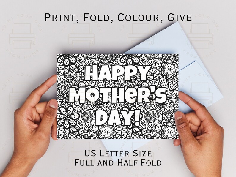 Printable Mothers Day Colouring Cards, Mother's Day Printable Card ...
