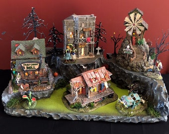 Swamp Cliff Display Platform (Houses/Accessories NOT Included) for Dept 56 or Lemax Halloween Village - Free Shipping