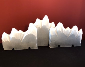 Single-Layer Mountain Backdrop Set (Houses NOT Included) For Dept 56/Lemax Villages, Free Shipping - In 6 Colors for Christmas and Halloween