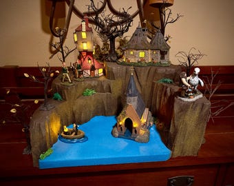 Display Platform (Houses/Accessories NOT Included) for Dept 56 Harry Potter Boathouse or Azkaban Prison + Additional Pieces - Free Shipping