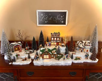 Set of 8 Individual Display Platforms (Houses/Accessories NOT Included) for Dept 56 Snow Village, Grinch, Lemax Christmas - Free Shipping