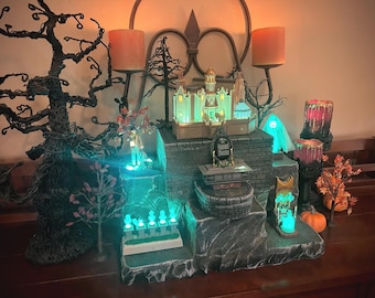 Halloween Display Platform for Hallmark Keepsake Ornaments (Ornament/Trees NOT Included) for Haunted Mansion, Hocus Pocus & More - Free Ship