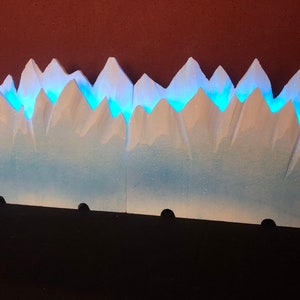 Double-Layer Mountain Backdrop Set (Houses NOT Included) For Dept 56/Lemax Villages - Lit or Non-Lit in 6 Colors for Christmas or Halloween