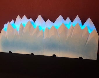 Double-Layer Mountain Backdrop Set (Houses NOT Included) For Dept 56/Lemax Villages - Lit or Non-Lit in 6 Colors for Christmas or Halloween