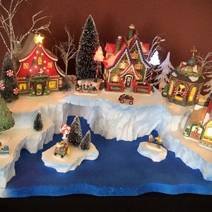 Cove Display Platform (Houses NOT Included) For Dept 56 or Lemax Villages, Free Shipping - Available in 4 Colors for Christmas/Halloween