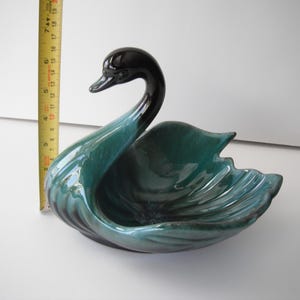 Vintage Blue Mountain Pottery Vase Swan Made in Canada Drip Glaze 6.5&quot;