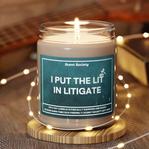 Gift For Lawyer Graduation | Soy Wax Candle | Lawyer Gifts | Attorney Gifts | Look At You Becoming A Lawyer And Sh*t | Lawyer Office Decor