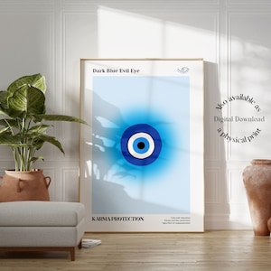 Evil Eye Poster Aura Gradient Evil Eye Print Protection Karma Gift New Home Gift Feng Shui Art Spiritual Wall Art Nazar Wall Decor