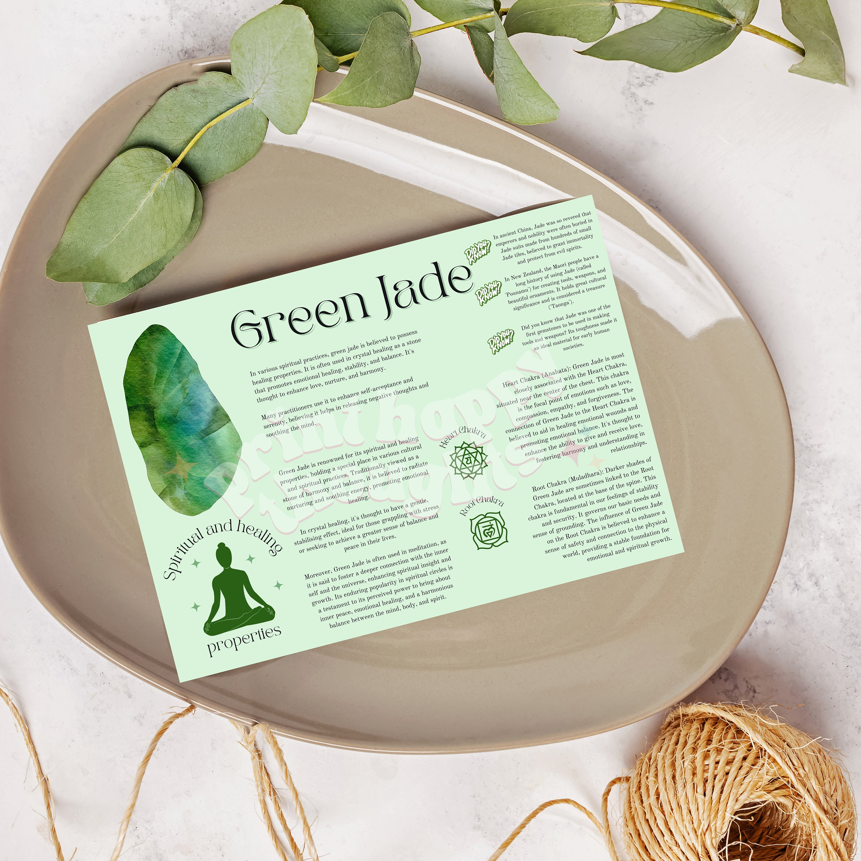 Green Jade Crystal Card Meaning Jade Card Jade Crystal Gift