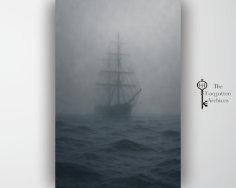 Ghost Ship Print – Nautical Fog, Coastal Gothic Wall Art