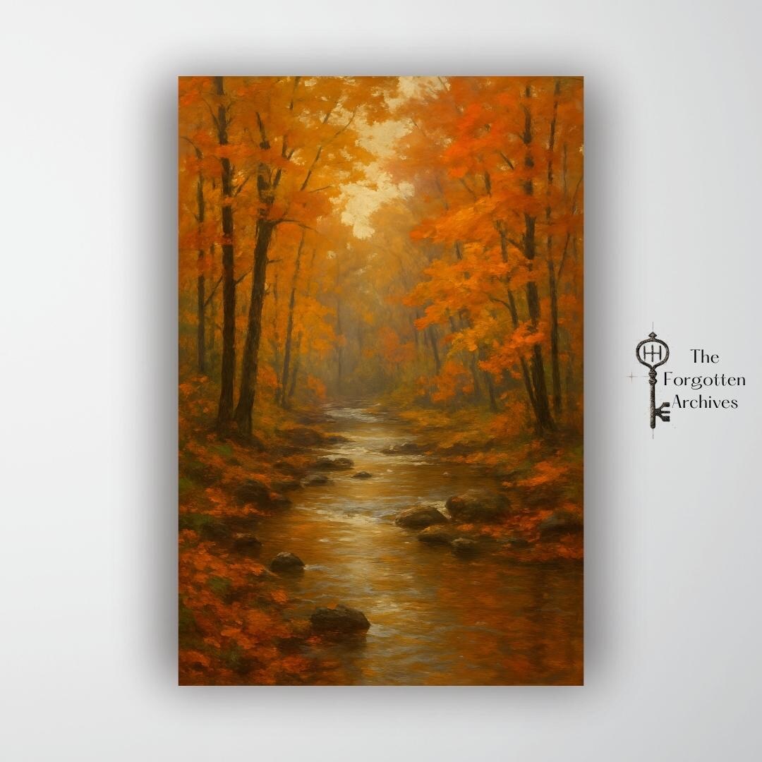 Autumn Forest River Poster – Warm Fall Landscape Wall Art Print - Etsy