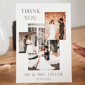 Cartes de remerciement personnalisées pour mariage, cartes postales A6 de mariage personnalisées