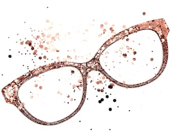 Rose Gold  Glitter Toppers for Magnetic Eyewear