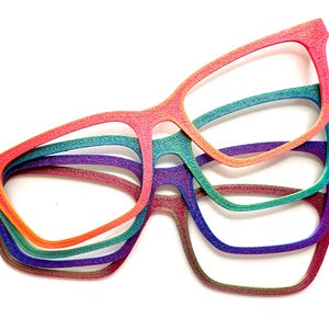 Textured Dual Color 3D Printed Toppers for Eyewear Such As Pair Glasses.