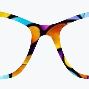 Copriocchiali magnetici in vetro colorato da donna.