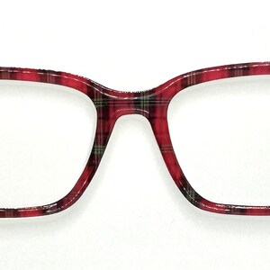 Red Plaid Christmas Toppers for Magnetic Eyewear Such as Pair