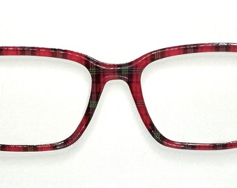 Red Plaid Christmas Toppers for Magnetic Eyewear Such as Pair