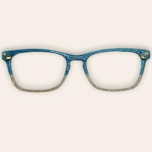 Glitter Seashore Eyeglass Toppers made to fit eyeglasses such as Pair.