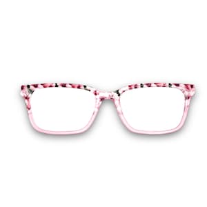 Hawaiian Pink Flower Fade Magnetische Eyewear Toppers für Brillen wie Paar.