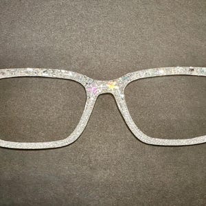 Women's White Glitter Snowflake Magnetic Eyeglass Toppers.