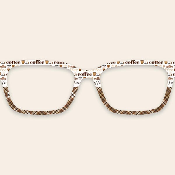 Copriocchiali magnetici da donna color caffè e marrone a quadri, adatti per occhiali come Pair.